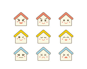 Vector illustration set of a house, remodeling, new construction
