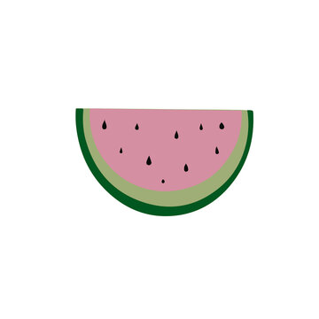 Watermelon in cartoon style. Vector image. Isolated on white