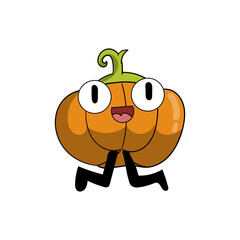 Cute, fun pumpkin cartoon illustration