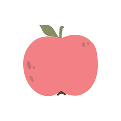 Apple in cartoon style. Vector image. Isolated on white