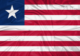 Liberia national flag texture. Background for international concept. Simple waving flag.