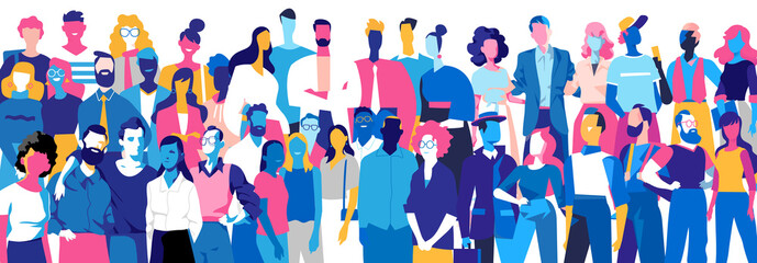 Gruppo di personaggi maschili e femminili 