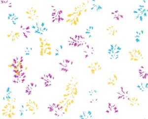 Abstract hand drawn watercolor with paint brushes.