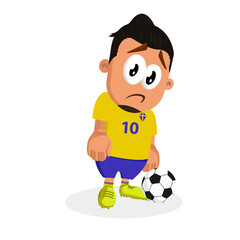 Sweden national football players mascot sad pose.