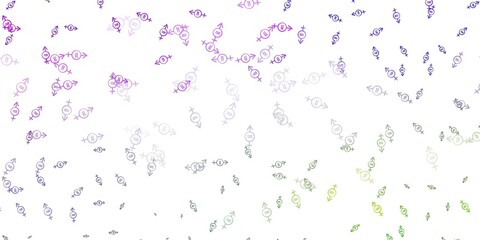 Light Pink, Green vector template with businesswoman signs.