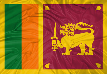 Sri Lanka national flag texture. Background for international concept. Simple waving flag.