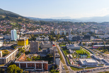 Obraz premium Panoramic view of the city of Sarajevo from the top of the top. Bosnia and Herzegovina