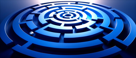 Huge Blue Circular Maze