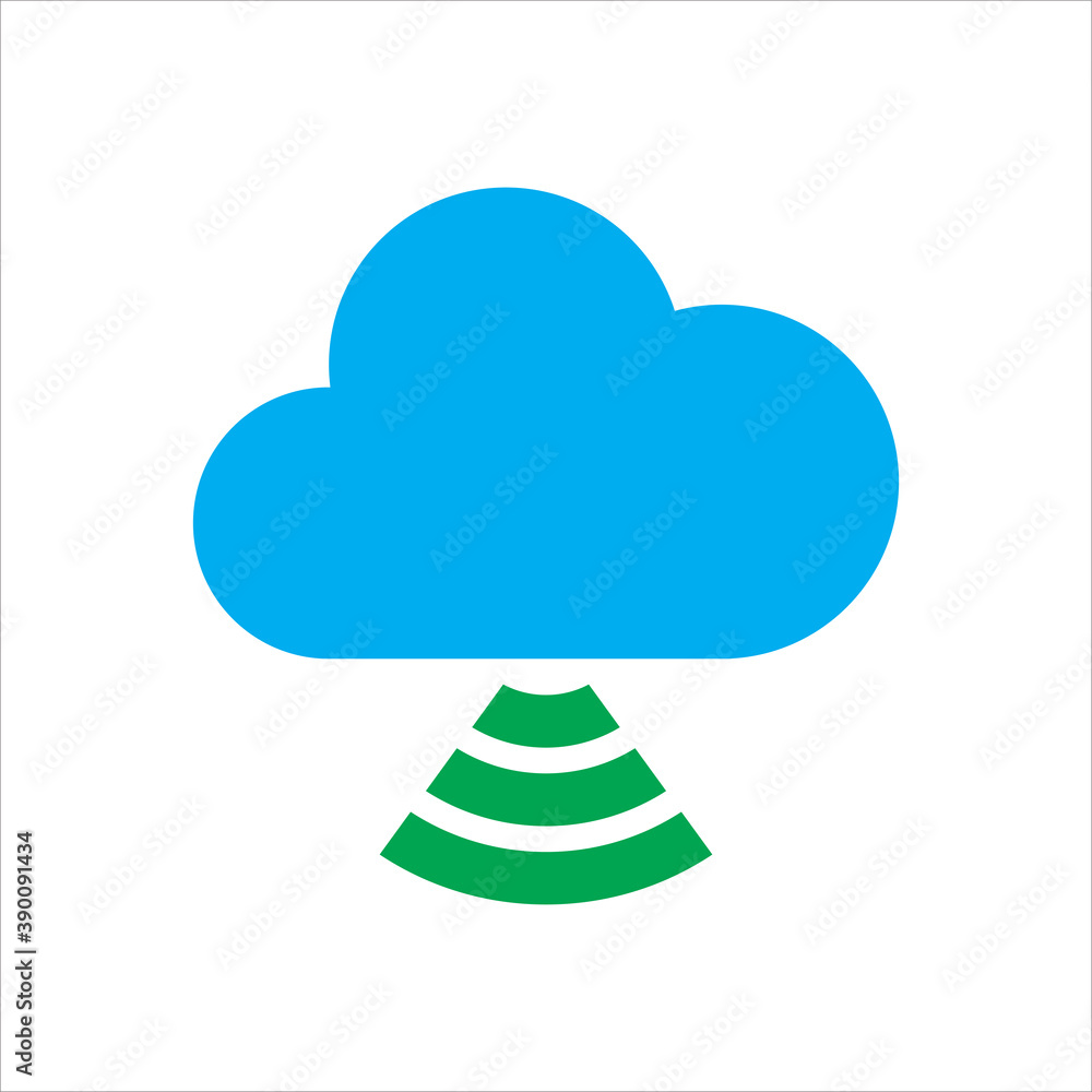 Poster cloud illustration. cloud with wifi. concept of cloud computing. vector icon concept.