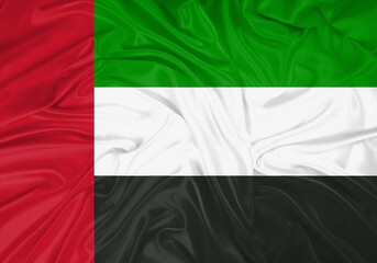 United Arab Emirates national flag texture. Background for international concept. Simple waving flag.