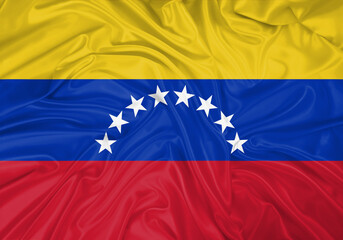 Venezuela national flag texture. Background for international concept. Simple waving flag.