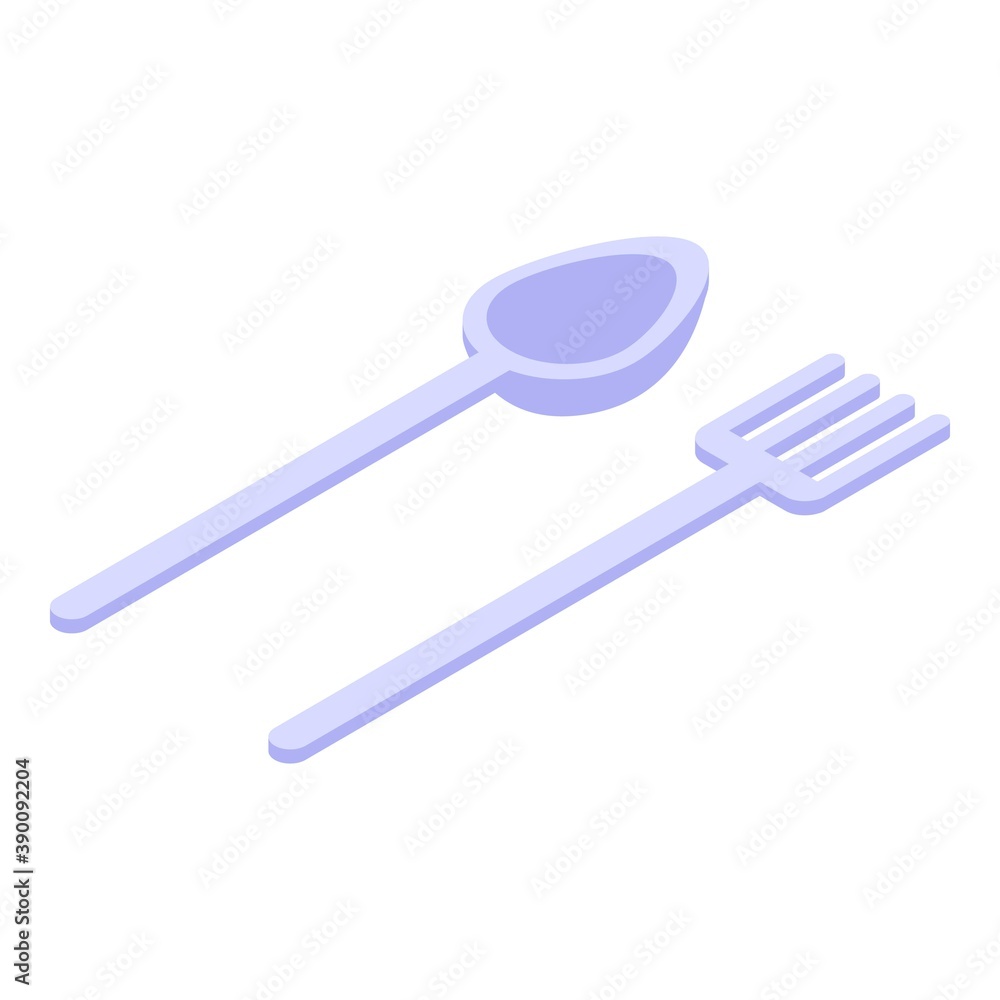 Aufkleber lunch spoon fork icon. isometric of lunch spoon fork vector icon for web design isolated on white ba
