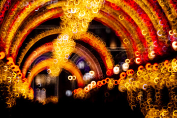 festive illumination of Moscow for Christmas. Image is out of focus. defocusing.