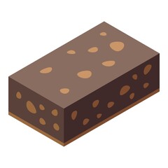 Chocolate snack bar icon. Isometric of chocolate snack bar vector icon for web design isolated on white background