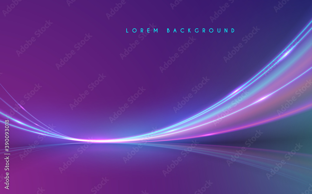 Wall mural Abstract neon light lines background