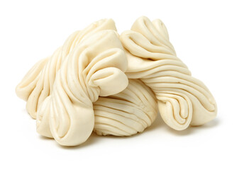 Chinese steamed roll. Close up on white background 