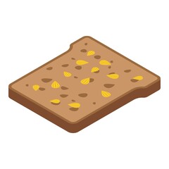 Sunflower seed bread icon. Isometric of sunflower seed bread vector icon for web design isolated on white background