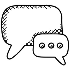 
Doodle icon of sms and chatting 
