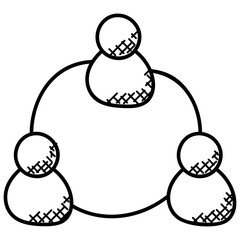 
A group of people connected showing concept of work group
