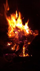 fire in the fireplace