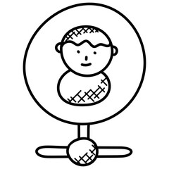 
Doodle icon design of network administrator

