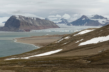 Glacier scenery in Spitsbergen Island, Svalbard