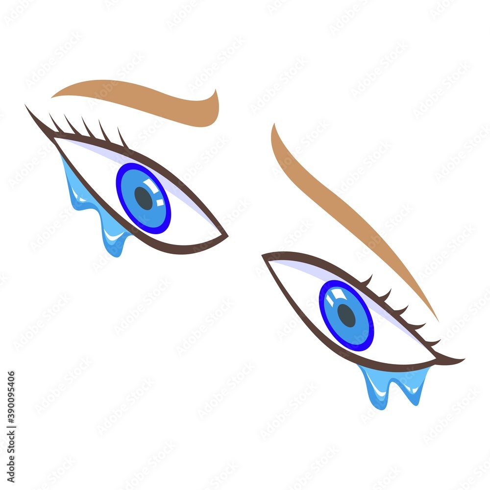 Poster crying eyes icon. isometric of crying eyes vector icon for web design isolated on white background