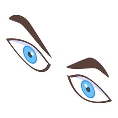 Angry eyes icon. Isometric of angry eyes vector icon for web design isolated on white background
