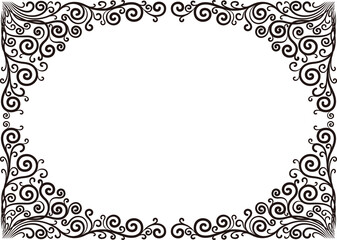 アールヌーボーの装飾的なフレーム