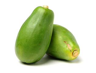 green papaya isolated on white - obrazy, fototapety, plakaty