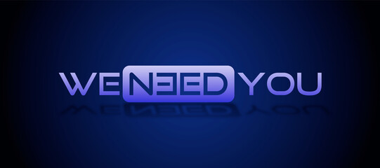 We need you con sfondo colorato