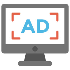 
Digital display advertising concept vector icon 
