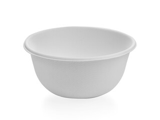 White paper bowl solated on white background
