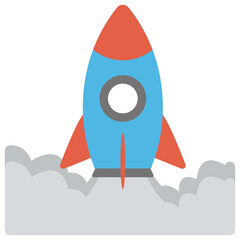 
Flat icon startup. Launch
