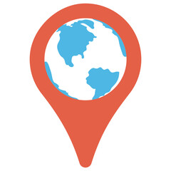 
A map pin with globe inside it shows GPS
