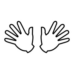 Hand sign outline icon. linear style sign for mobile concept and web design.
