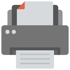 Flat icon design of printing machine, printer