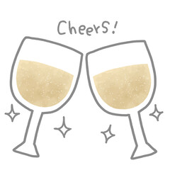 乾杯しているシャンパングラス