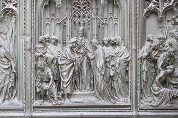 sculpture  facade fragment of the church