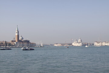 city panoramic view from the sea