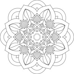 Easy Mandala coloring book simple and basic for beginners, seniors and children. Set of Mehndi flower pattern for Henna drawing and tattoo. Decoration in ethnic oriental, Indian style.
