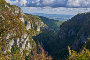Mountains with cliffs and forests