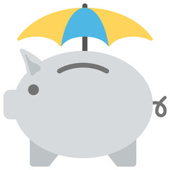 
Piggy bank, money saving flat icon
