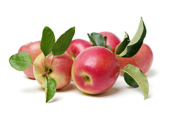Red apples isolated on white background