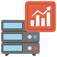 
A graphic image of set of organized data, network server 
