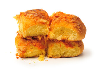 Natural delicious breakfast bread on white background