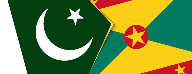 Pakistan and Grenada flags, two vector flags.