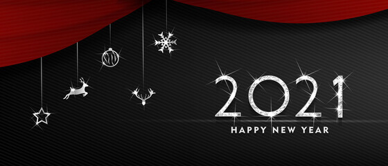 2021 Happy new year. silver Design of greeting card. silver Shining Pattern. Happy New Year Banner with 2021 Numbers on Bright Background. Vector illustration