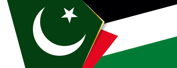 Pakistan and Palestine flags, two vector flags.