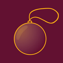 Obraz premium golden christmas ball vector illustration, outline style